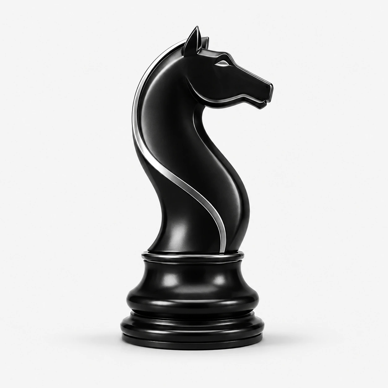Black knight chess piece representing strategy and value creation